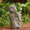 Glitzhome® 16.5" Faux Bronze Little Buddha Monk Garden Statue
